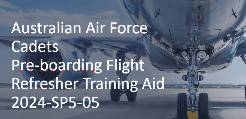 Screenshot of AAFC Pre-boarding Flight Refresher Training Aid